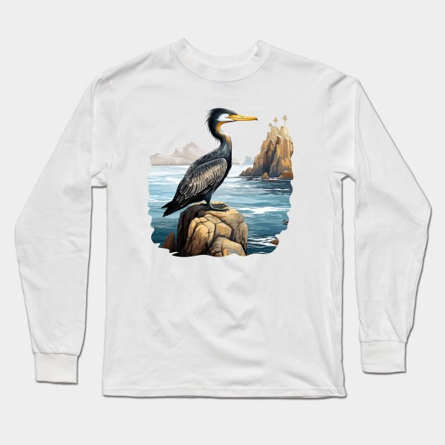 Cormorant Long Sleeve T-Shirt by zooleisurelife